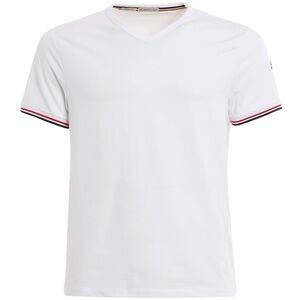 Moncler White T-Shirt V-Neck Men’s